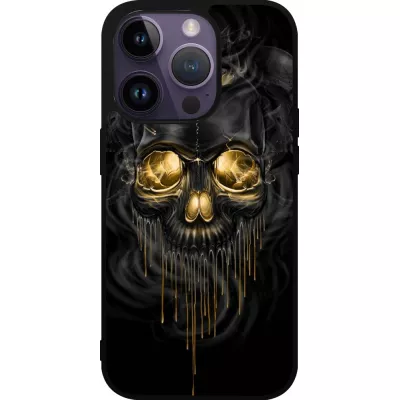 iPhone 15 Pro Case Hülle - Silikon schwarz Skull 02
