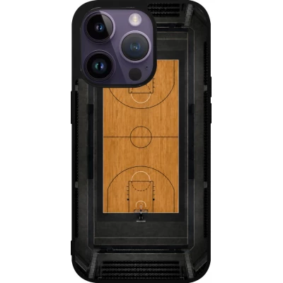 Coque iPhone 15 Pro - Silicone rigide noir Sports 2026 Basketball
