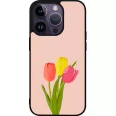 iPhone 15 Pro Case Hülle - Silikon schwarz Spring 23 tulip trio