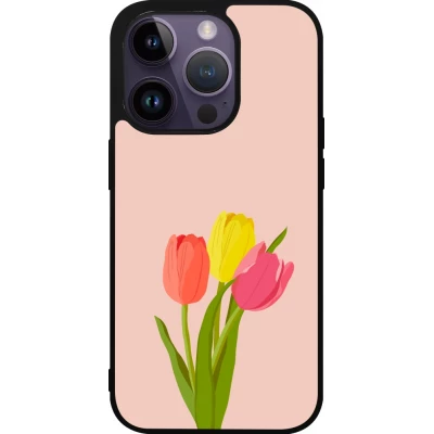 iPhone 15 Pro Case Hülle - Silikon schwarz Spring 23 tulip trio