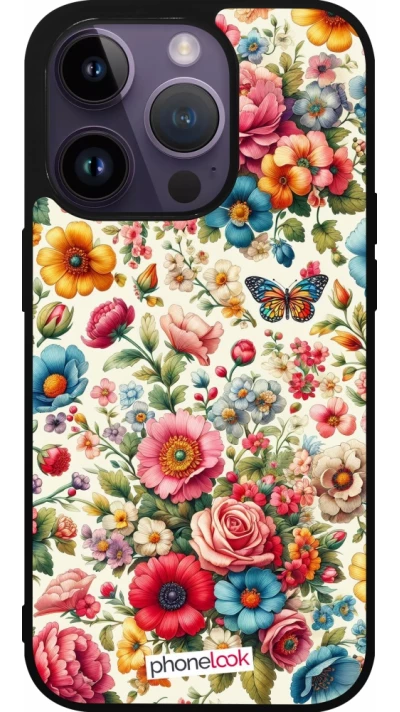 iPhone 15 Pro Case Hülle - Silikon schwarz Spring 25 fruehling bluetend
