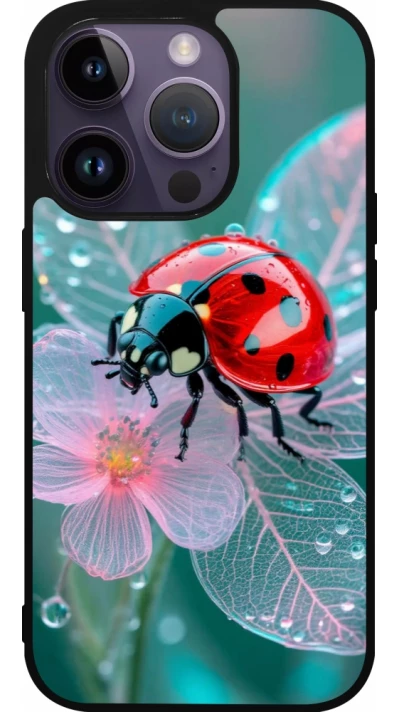 iPhone 15 Pro Case Hülle - Silikon schwarz Ladybird in bloom Spring 2026
