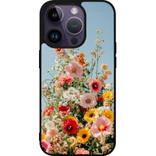 Coque iPhone 15 Pro - Silicone rigide noir Spring flowers Spring 2026