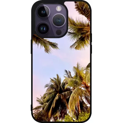 iPhone 15 Pro Case Hülle - Silikon schwarz Summer 2023 palm tree vibe