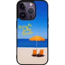 iPhone 15 Pro Case Hülle - Silikon schwarz Summer 2025 Bring me to the beach