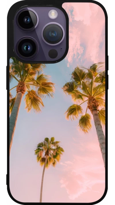 iPhone 15 Pro Case Hülle - Silikon schwarz Summer 2025 Palmiers