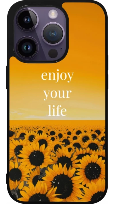iPhone 15 Pro Case Hülle - Silikon schwarz Summer 2026 Enjoy your life