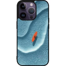 Coque iPhone 15 Pro - Silicone rigide noir Orange surf Summer 2026