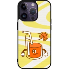 Coque iPhone 15 Pro - Silicone rigide noir Summer drink 2026