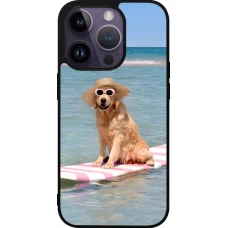 iPhone 15 Pro Case Hülle - Silikon schwarz Summer Dog on Paddle