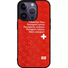 Coque iPhone 15 Pro - Silicone rigide noir Swiss Passport