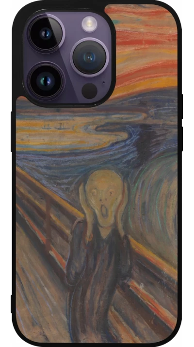 iPhone 15 Pro Case Hülle - Silikon schwarz Kunstbild - Der Schrei - Edvard Munch