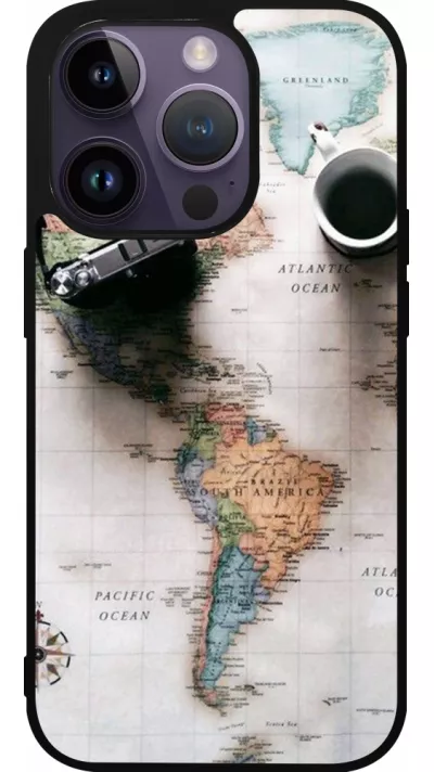 Coque iPhone 15 Pro - Silicone rigide noir Travel 01
