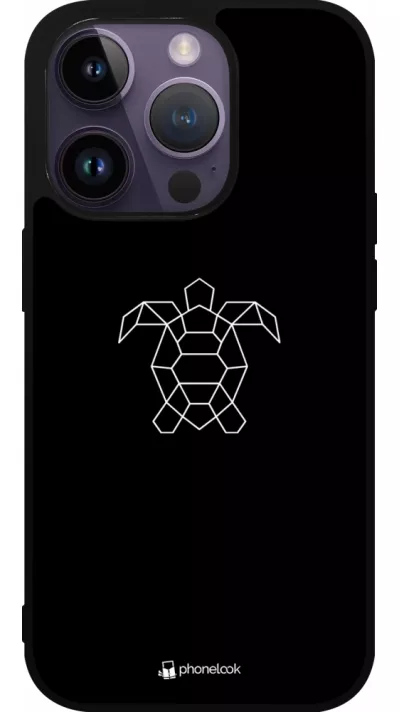 iPhone 15 Pro Case Hülle - Silikon schwarz Turtles lines on black