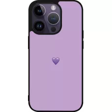 Coque iPhone 15 Pro - Silicone rigide noir Valentine 2023 purpule single heart