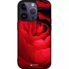Coque iPhone 15 Pro - Silicone rigide noir Valentine 2022 Rose