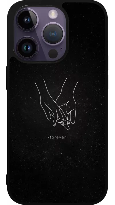 iPhone 15 Pro Case Hülle - Silikon schwarz Valentine 2023 hands forever
