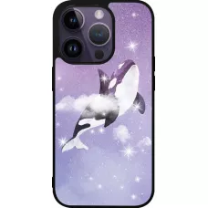 iPhone 15 Pro Case Hülle - Silikon schwarz Whale in sparking stars
