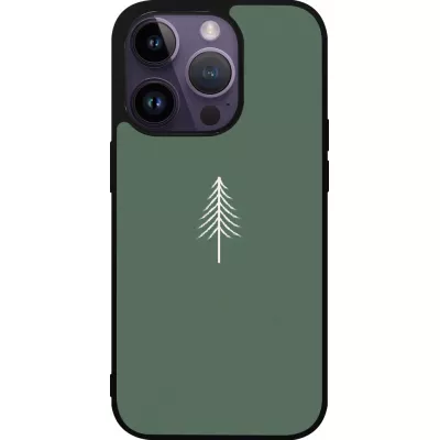 Coque iPhone 15 Pro - Silicone rigide noir Christmas 22 minimalist tree