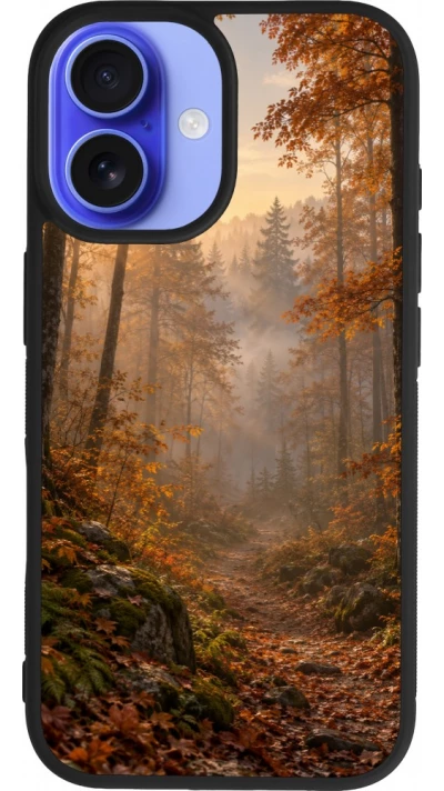 Coque iPhone 16 - Silicone rigide noir Autumn 26 Autumn walk