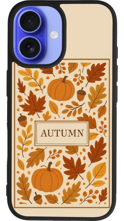 Coque iPhone 16 - Silicone rigide noir Autumn 26 Hello autumn
