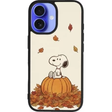 Coque iPhone 16 - Silicone rigide noir Autumn 26 Snoopy autumn