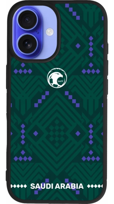 iPhone 16 Case Hülle - Silikon schwarz Saudi Arabien 2026 personalisierbares Fussballtrikot