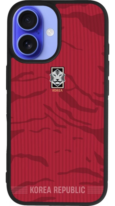 iPhone 16 Case Hülle - Silikon schwarz Südkorea 2026 personalisierbares Fussballtrikot