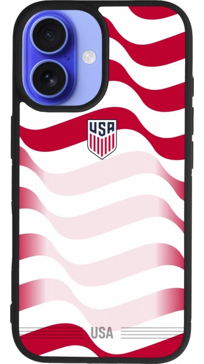 iPhone 16 Case Hülle - Silikon schwarz Vereinigten Staaten 2026 personalisierbares Fussballtrikot