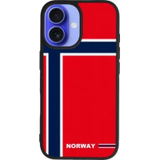 iPhone 16 Case Hülle - Silikon schwarz Norwegen 2026 personalisierbares Fussballtrikot
