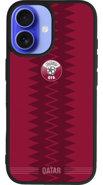 iPhone 16 Case Hülle - Silikon schwarz Qatar 2026 personalisierbares Fussballtrikot