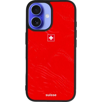 iPhone 16 Case Hülle - Silikon schwarz Schweiz 2026 personalisierbares Fussballtrikot