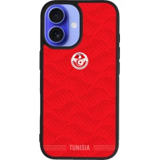 iPhone 16 Case Hülle - Silikon schwarz Tunesien 2026 personalisierbares Fussballtrikot