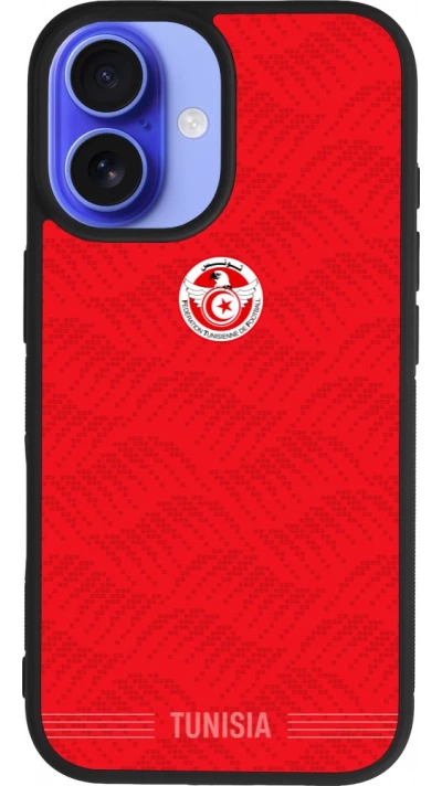 iPhone 16 Case Hülle - Silikon schwarz Tunesien 2026 personalisierbares Fussballtrikot