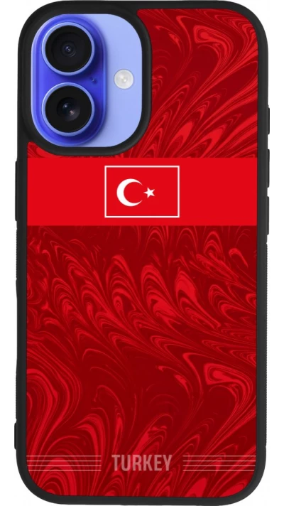 iPhone 16 Case Hülle - Silikon schwarz Türkei 2026 personalisierbares Fussballtrikot