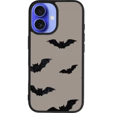 Coque iPhone 16 - Silicone rigide noir Halloween 2026 Bats