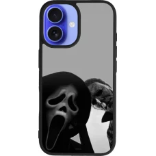 Coque iPhone 16 - Silicone rigide noir Halloween 2026 Scream and Michael Myers