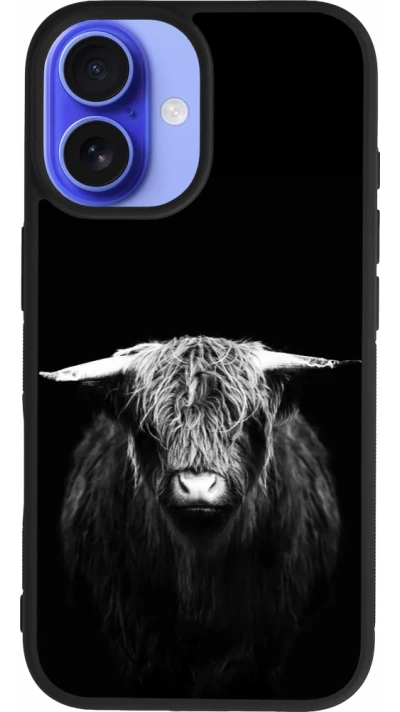 Coque iPhone 16 - Silicone rigide noir Highland calf black