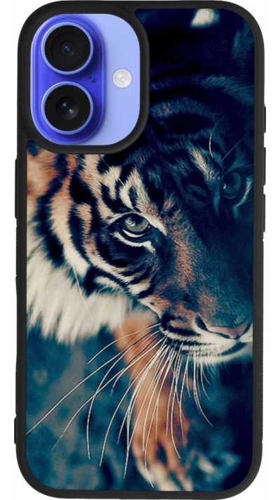 Coque iPhone 16 - Silicone rigide noir Incredible Lion