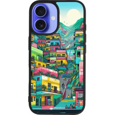 Coque iPhone 16 - Silicone rigide noir Medellin Comuna 13 Art