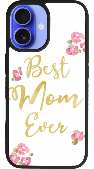 Coque iPhone 16 - Silicone rigide noir Mom 2024 best Mom ever