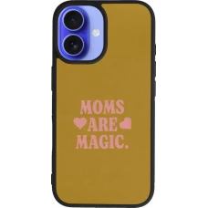 Coque iPhone 16 - Silicone rigide noir Mom 2026 Are Magic