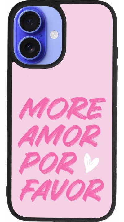 iPhone 16 Case Hülle - Silikon schwarz More amor porfavor