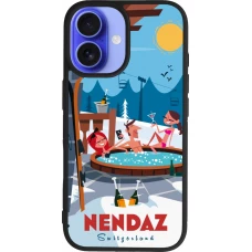 iPhone 16 Case Hülle - Silikon schwarz Nendaz Mountain Jacuzzi