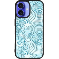 iPhone 16 Case Hülle - Silikon schwarz Ocean Waves