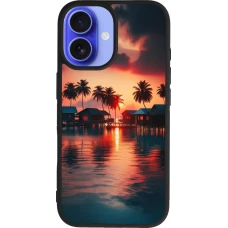 iPhone 16 Case Hülle - Silikon schwarz Paradies Malediven
