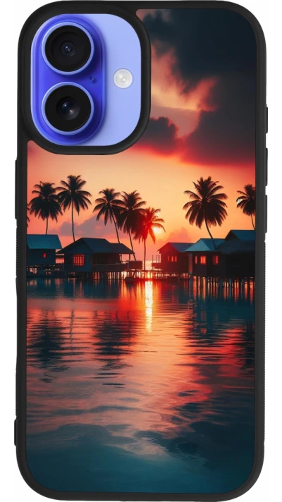 iPhone 16 Case Hülle - Silikon schwarz Paradies Malediven