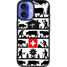 Coque iPhone 16 - Silicone rigide noir Poya Suisse 1