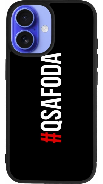 Coque iPhone 16 - Silicone rigide noir Qsafoda 1