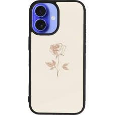 Coque iPhone 16 - Silicone rigide noir Sable Rose Minimaliste